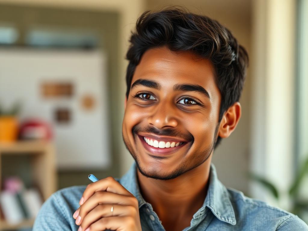 Satisfied person who completed their focused task list