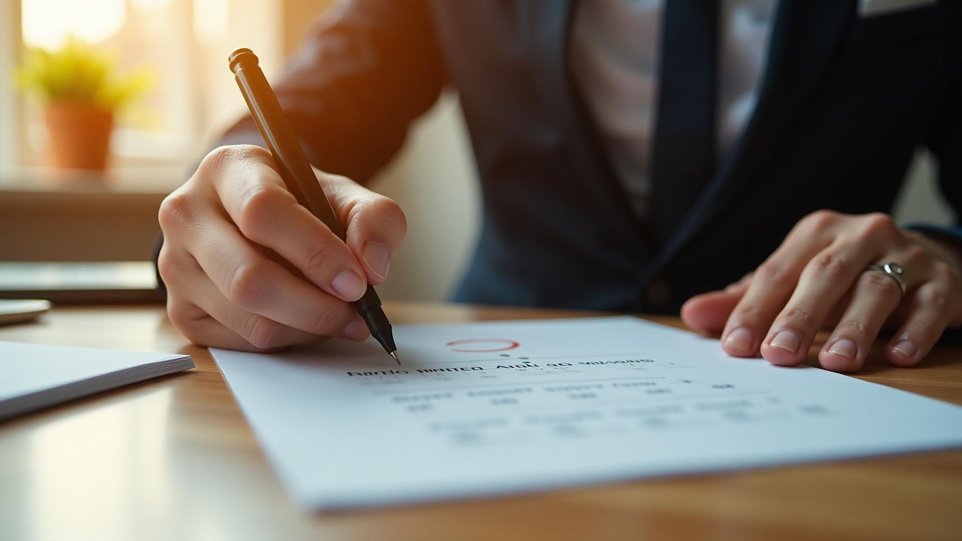 Hand writing a list on a sheet of paper